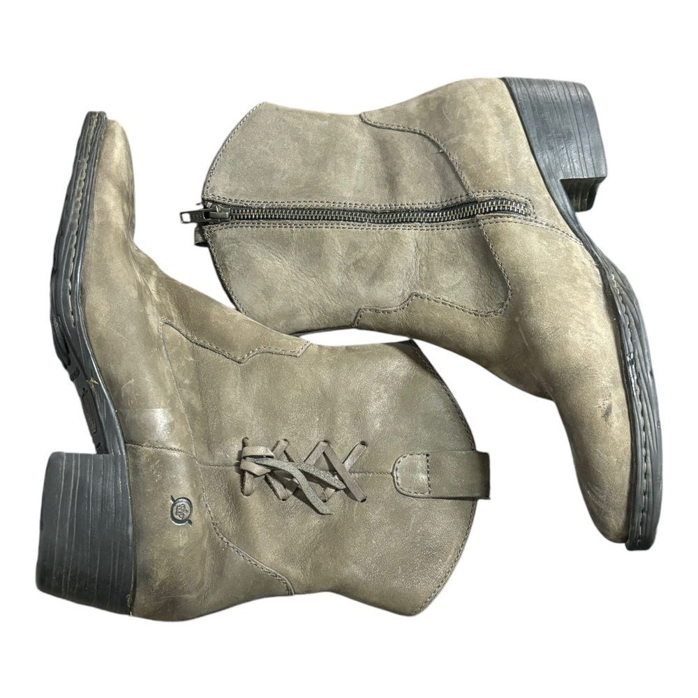 Born “Karin” Boot B58922 Short Western Leather Zip size 10 - Picture 4 of 5